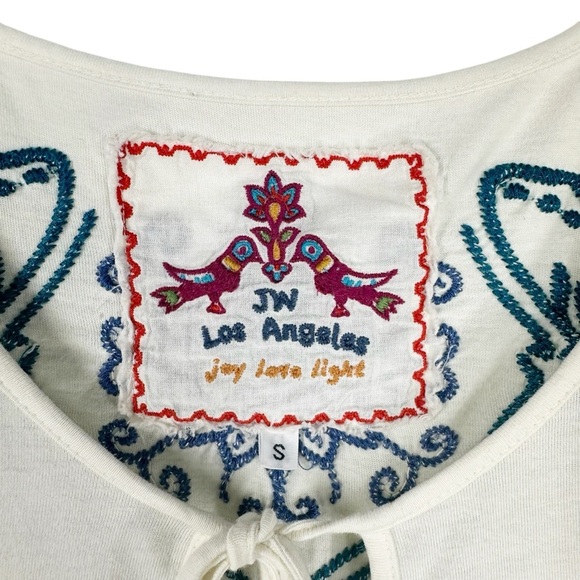 JOHNNY WAS Scoop Neck Long Sleeve Knit Embroidered Boho Dress Small - Picture 2 of 6